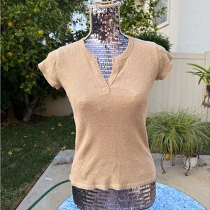 Tan Short Sleeve Women's Top